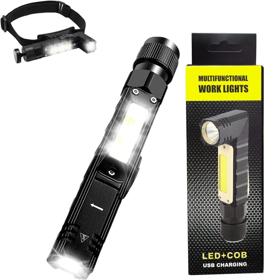 Hsility Torches Led Super Bright 1200 Lumens 5 Lighting Modes Portable USB Rechargeable Small Torch Head 90° Camping Torch Maglite Torches Waterproof Shockproof